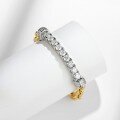 wholesale 18k Gold Plated Silver Cross-Tone Unisex T-Bracelet with Full-Cut Round 40mm Moissanite for US-EU Cross-Border-0-3