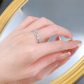 wholesale S925 Sterling Silver Cross-Border Bestseller Irregular Full Diamond Ring for Women, Trendy Ins Style Band-0-3