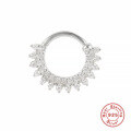 wholesale S925 Sterling Silver Double Row Diamond-Studded Single Cartilage Hoop Earring, Creative INS Nose Ring-0-6