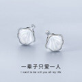 wholesale S925 Sterling Silver Maker Shell Ear Studs for Women, Trendy Design Earrings, Valentine's Day Gift for Girlfriend-0-0