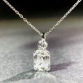 wholesale S925 Sterling Silver Rock Sugar Necklace for Women with Zircon Gemstone Colored Gem Choker Chain Emerald Cut High Carbon Diamond Pendant Set-0-2