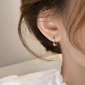 wholesale 925 Silver Tide XiaoBai Sweet and Cool Style Rainbow Elegance Earrings for Women, Minimalist Small Design Sense Stud Earrings-0-3