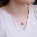 wholesale S925 gold-plated new fashion minimalist sugarloaf green agate pendant choker necklace niche wholesale jewelry-0-0