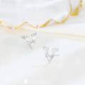wholesale S925 Sterling Silver Deer Head Elk Minimalist Ear Studs Unisex Korean Style Cool Earrings-0-1