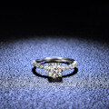 Silver Moissanite Four-Prong Ins Tail Ring for Live Streaming Supply-0-2
