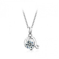 925 Silver Zodiac Pendant with 1-Carat Moissanite Necklace for Women-Capricorn + Box Necklace  1 Carat (Eight Hearts and Eight Arrows Zirconia)