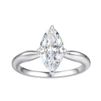 Sterling Silver Ins Minimalist Moissanite Three-in-One Marquess Cluster Ring 2 Carats-Two-carat marquise diamond [Moissanite + Certificate + Black Card + Girdle Inscription]  US Size 7 (Hong Kong Size 15)