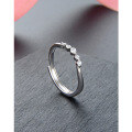 wholesale S925 Sterling Silver Zircon Inlaid Women's Adjustable Ring, Fashionable Minimalist Versatile Korean Style High-End Feeling Row Diamond Ring-0-1