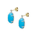 wholesale S925 Silver Vintage Style Artificial Turquoise Earrings, Fall New Collection, Dunli Jewelry Wholesale Manufacturer-0-4