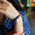 wholesale Metal material first, natural old mine lapis lazuli about 10mm single loop bracelet original DIY bracelet simple fashion and versatile style-0-2