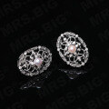 wholesale S925 Sterling Silver Openwork Lace Pearl Earrings Retro French Court Style Small Vintage High-End Earrings-0-3