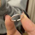 wholesale Sterling Silver Enamel Letter Minimalist Circle Ring Life Long Live Live in the Moment Stackable Niche Adjustable Ring-0-7