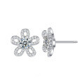 S925 Sterling Silver Sunflower Stud Earrings with Moissanite-0-3