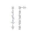 Sterling Silver Pear-Shaped Moissanite Long Elegant Earrings Wholesale-0-3