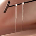 wholesale S925 Sterling Silver Small Fresh Sweet Long Tassel Earrings, Exquisite Butterfly Tassel Ear Thread in M06525-0-1