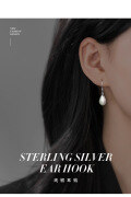 wholesale S925 Sterling Silver Vintage Teardrop Pearl Earrings for Women, High-End Elegant Ear Accessories with Unique Design-0-5