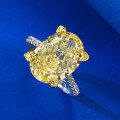 wholesale S925 Silver Imported High Carbon Diamond 10x14 Oval Yellow Radiant Cut European and American Style Jewelry One-Click Dropshipping-0-2