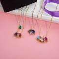 wholesale Metal materials, popular in Europe and America, various personalized birthstone family necklace marquise birthstone necklace birthday gifts-0-3