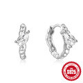 wholesale 925 Sterling Silver Twist Threaded Marquise Hoop Ear Clasp Earrings,INS。-0-6