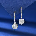 S925 Sterling Silver Moissanite Round Earrings, Simple Fashion Ear Hooks-0-0