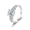 Sterling Silver 2ct Moissanite Ring Women's Fancy Square Radiant Princess Cut Wholesale-0-3