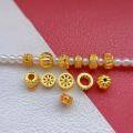 wholesale Gold-plated S925 ancient silver engraved auspicious beast spacer beads, straight-cut spacers, pumpkin beads, Buddha hand gaskets for DIY beading-0-3