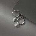 wholesale 990 Sterling Silver Minimalist Rope Knot Hoop Earrings New Petite Ear Clasp M03001-0-4