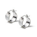 wholesale S925 Sterling Silver Arc-shaped Brushed Wide Hoop Earrings for Women, Korean Style Minimalist Niche Design Ear Accessories M04595-0-4