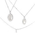 wholesale S925 Sterling Silver Natural White Shell Stone Necklace for Women, High-End Ins Original Luxury Elegant Collarbone Chain-0-1