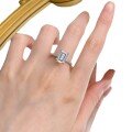 wholesale S925 Sterling Silver High-Carbon Diamond Ring, Zhuo Zhifang Jewelry New 7*10mm Rectangle Sugar Ring,-0-4
