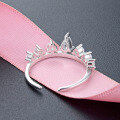 wholesale S925 Sterling Silver Crown Ring for Women, European and American Ins Style, Niche and High-End, Diamond-Inlaid, Personalized Silver Ring for Wholesale-0-2
