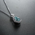 S925 Silver Wholesale Small Green Water Jade Gourd Pendant-0-2