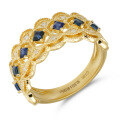 wholesale 18K Gold Fashion Commuter Style Minimalist Geometric Blue Jewelry Full-Cut Diamond Ring-0-4