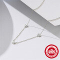 wholesale 925 Sterling Silver with Diamond Accents, Tassel Butterfly Pendant Choker Necklace, Women's Trendy Minimalist Design-0-3