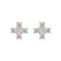 wholesale 925 Silver Gold Simple Moissanite Cross Earrings for Women, Small Minimalist Design, High-End Feel, Hypoallergenic-0-5