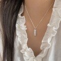 wholesale S925 Sterling Silver Princess Please Get Rich Necklace for Women, Small and Unique, Luxuriously Fashionable, Simple and Fresh, Best Friend Collarbone Chain-0-2