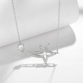 Metal Alloy Classic Comet Full Moissanite 05ct Women's Star Necklace-0-0