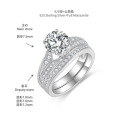 wholesale Sterling Silver New 75mm Round 15ct Moissanite Vintage Dewdrop Edge Ring Set Women's Engagement Ring-0-5