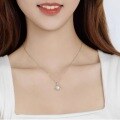 wholesale S925 Sterling Silver Maker's Natural Pearl Zircon Necklace, Fashionably Simple and Exquisite, Elegant and Sophisticated Collarbone Chain-0-3