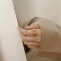 wholesale Vintage irregular teardrop ring for women, open adjustable sphere smooth gold knuckle ring for cross-border-0-3