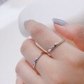 wholesale S999 Pure Silver Korean-style Women's Minimalist Twisted Wire Thin Ring, Small Niche Design Stackable Index Finger Ring-0-3