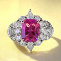 wholesale new 925 silver Star Wars Jedi pink sapphire ring, niche luxury fashionable and versatile for women-R635 Pink Diamond>No. 6