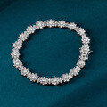 wholesale 925 Silver Sunflower Bracelet with Moissanite, Trendy Best Friend High-end Full Diamond Flower Bracelet Cross-border Hot Selling Item-0-2