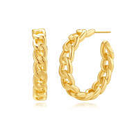 wholesale Copper Metal Earrings And Ear Studs, Trendy, Minimalist, Exaggerated, Zircon-inlaid, Ins, Popular In Europe And America-Gold #1