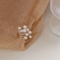 wholesale S925 sterling silver geometric unique Swarovski pearl ring for women, small and chic design with a sense of high-end elegance, openable finger ring-0-3