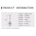 925 Silver 2-Carat Pink Diamond Invisible Necklace Mermaid's Tear Dopamine Pendant-0-79