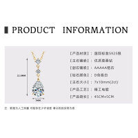 925 Silver 2-Carat Pink Diamond Invisible Necklace Mermaid's Tear Dopamine Pendant-Heart of the Ocean Necklace [K Gold]  925 Silver