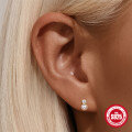 wholesale S925 Sterling Silver Eight-Pointed Star Heart Pendant Stud Earrings with Pearl and Rhinestone-0-3