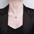 Silver Fashion Black Full-Diamond Bear Necklace, Korean Design Pendant-0-2