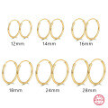 wholesale 925 Sterling Silver Plain Circle Earrings for Women, Round Hoop Stud Ear Clasps, Minimalist High-End Sense Ear Wholesale Cross-Border Hot Selling-0-1
